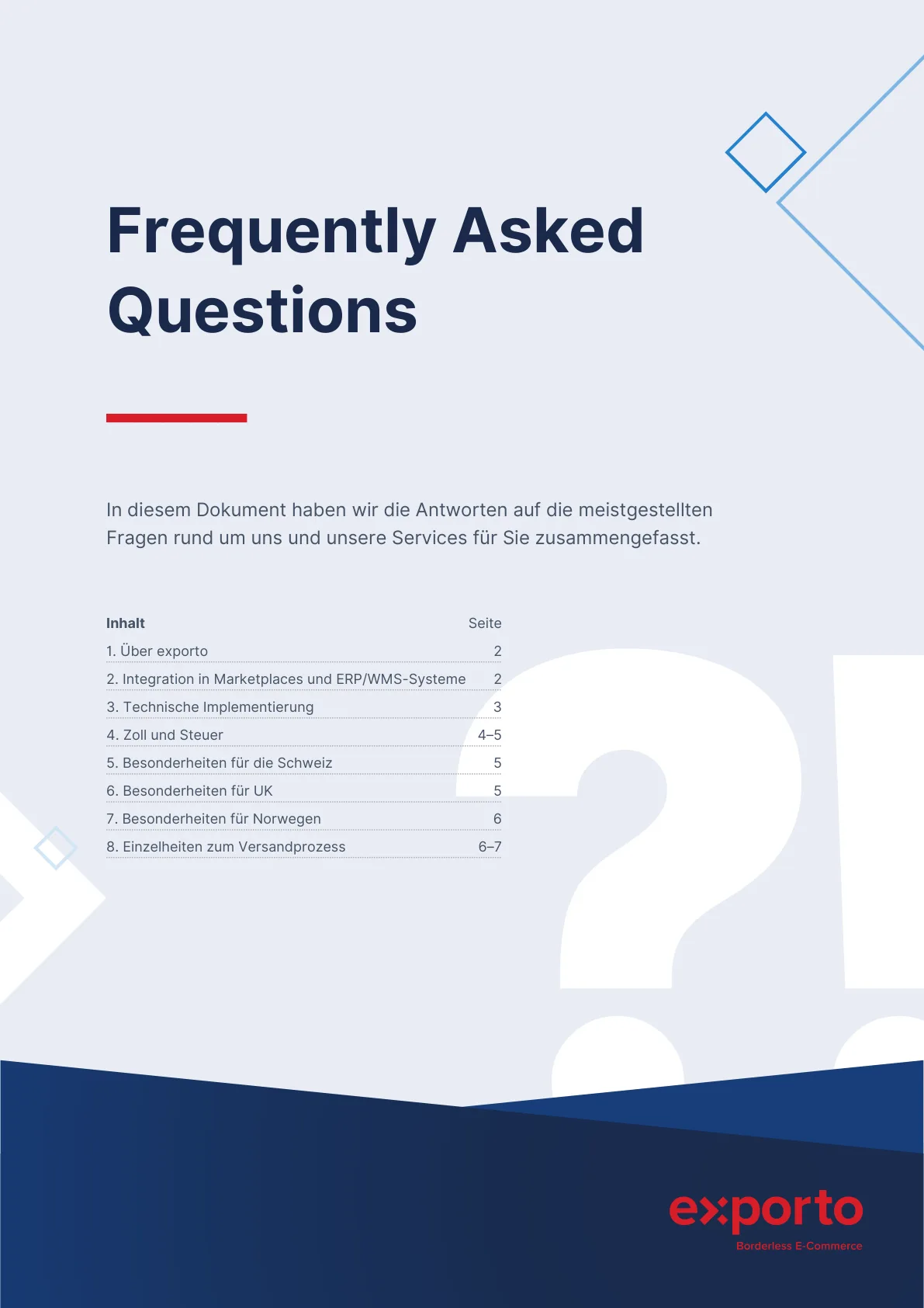 exporto FAQ