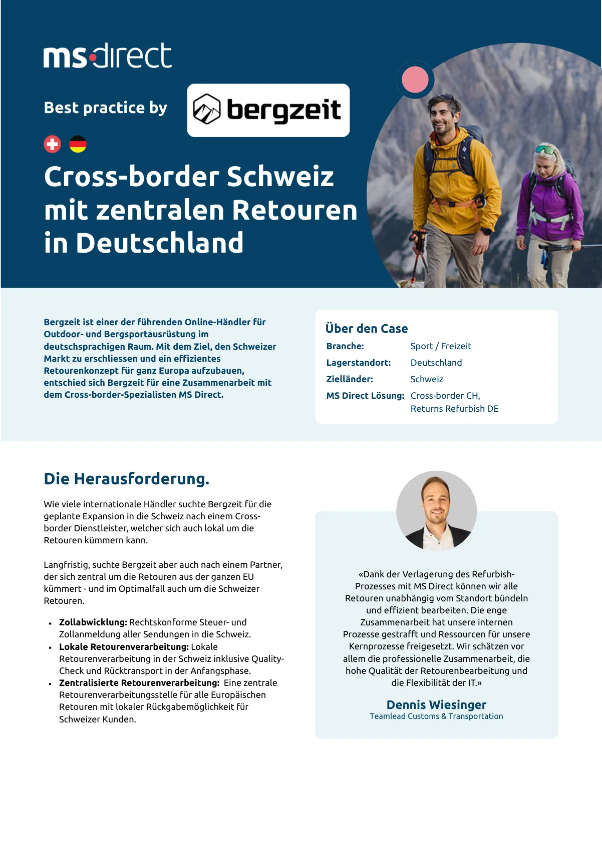Bergzeit: Cross-border mit zentralen Retouren in Deutschland