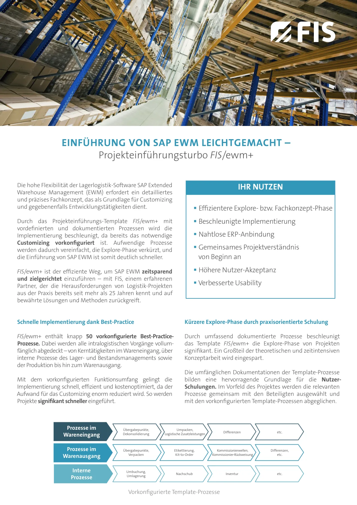 Factsheet SAP EWM und Projektbeschleuniger FIS/ewm+