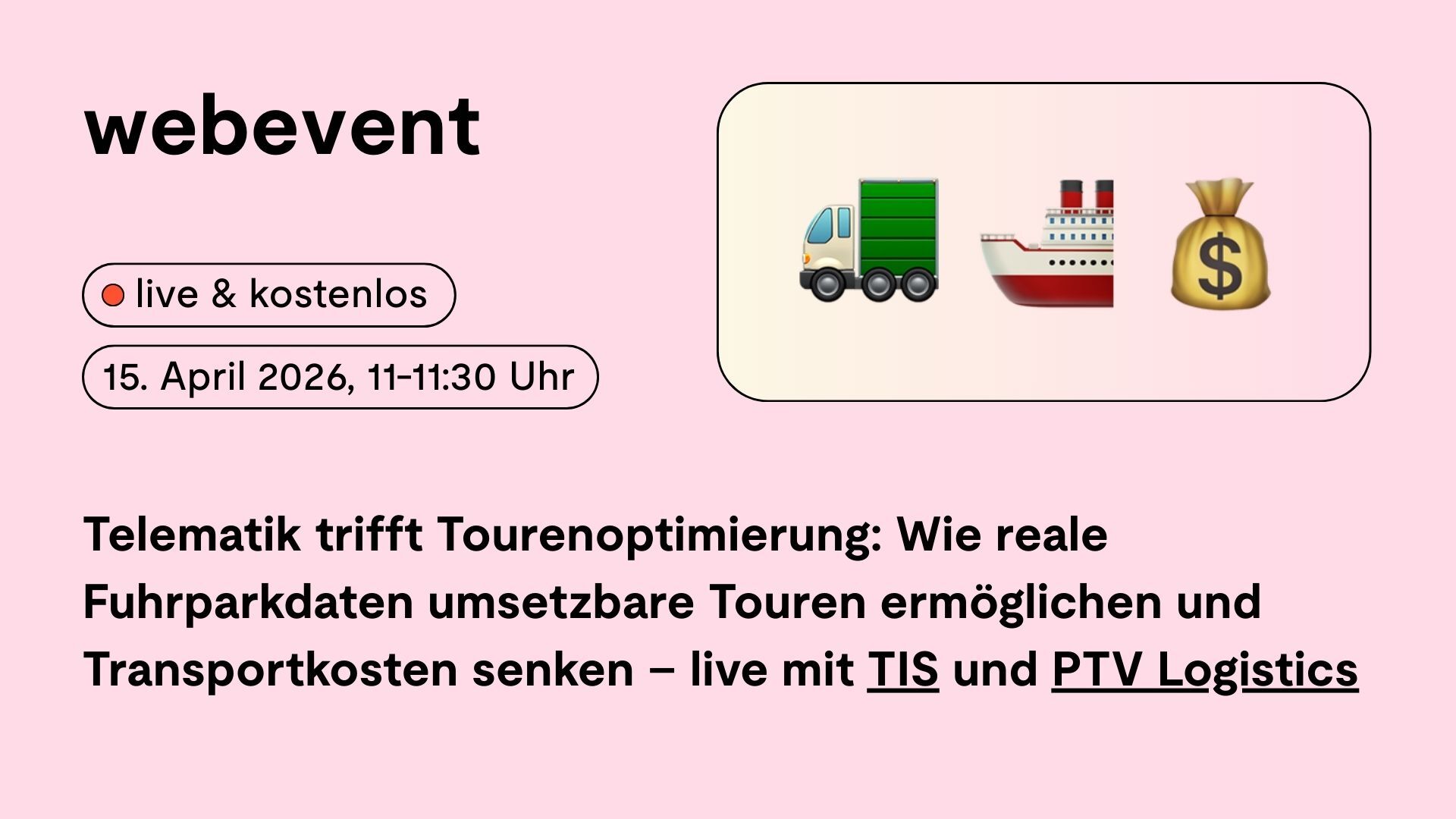 Telematics meets route optimization: How real fleet data enables actionable routes and reduces transport costs – live with TIS and PTV Logistics